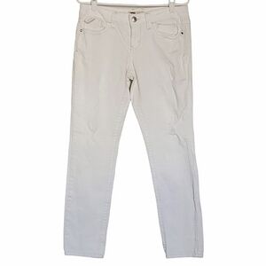 7182 * Lei Taylor Low-Rise Distressed Skinny Jeans White Denim Size 11